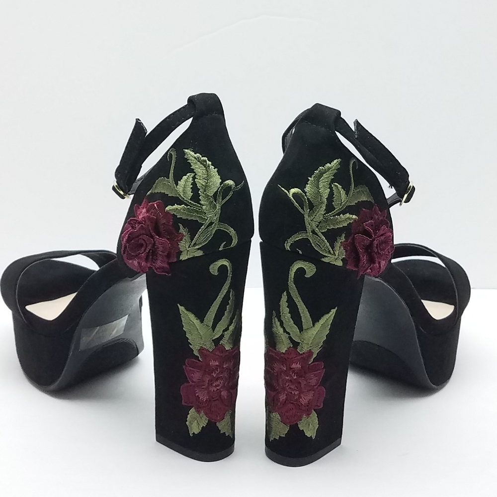 Charlotte Russe Platform Embroidered  floral heels